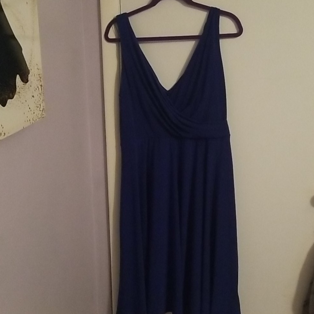 Tiana B. Blue Mid-Calf Dress Size18W